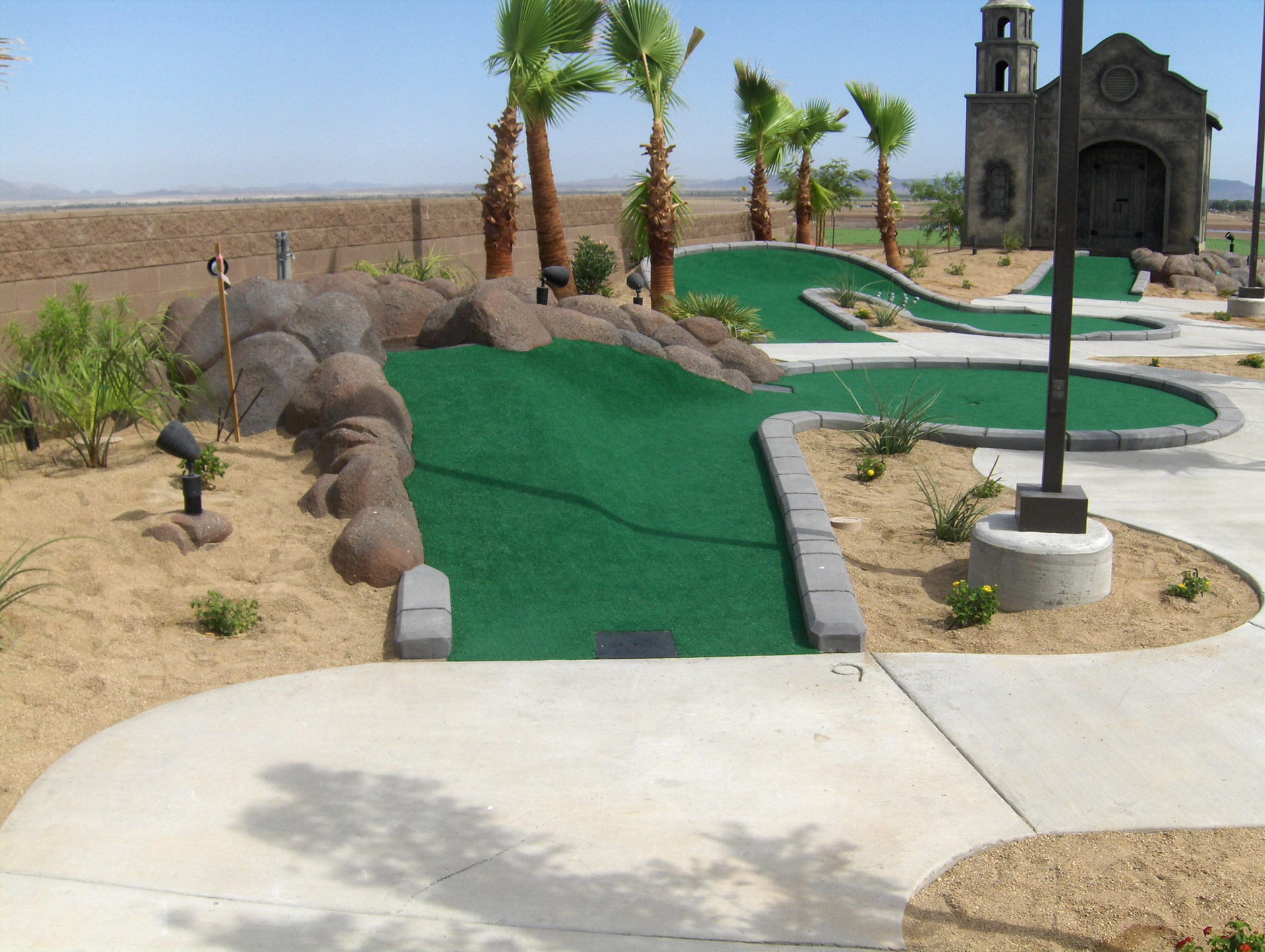 mini golf themed park in desert
